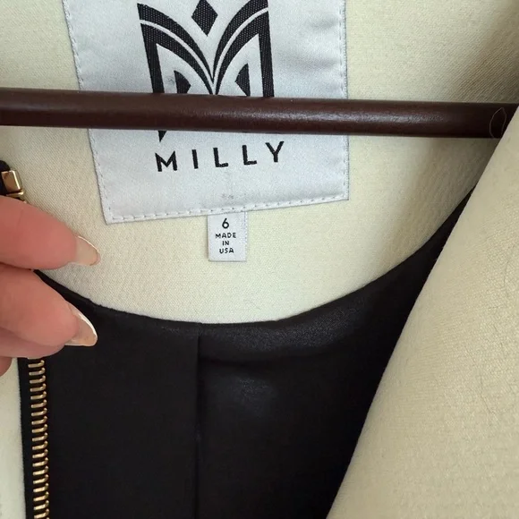 Milly Feather Trimmed Coat size 6 - Picture 5 of 7